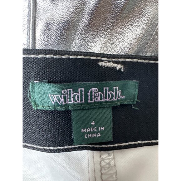 Metallic Silver Wild Fable Womens Trendy Pants Size 4 Shiny with Pockets - Picture 4 of 8